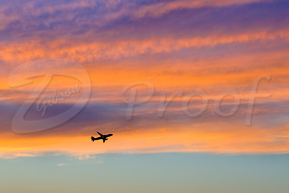 A319 Chicago Sunset