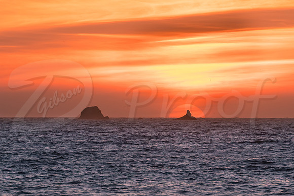 Rocky water sunset