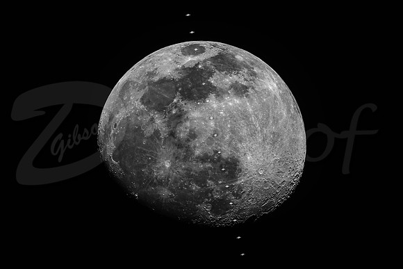 International Space Station transit of the moon 16 frames per second. Max size 20x30