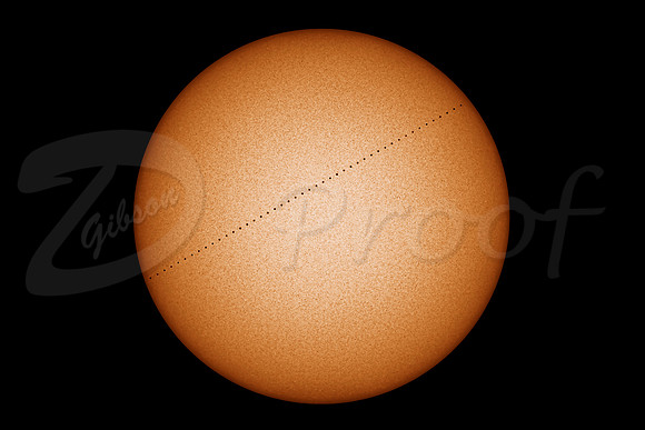 Mercury transiting the sun